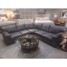 3 piece sectional in caruso fog leather