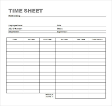 Download Simple Timesheet Template Bonsai