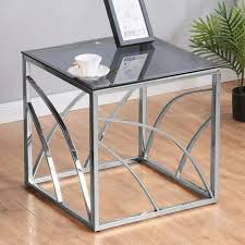 Ainpecca Chrome Glass Side Table Set