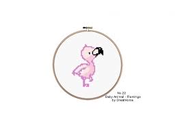 Flamingo Mini Cross Stitch Chart Pattern Pdf Instant Download Counted Cross Stitch No 022