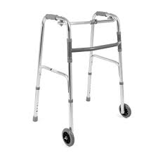 foldable walking frame with wheels