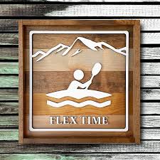 wood kayaking rec sign flex time