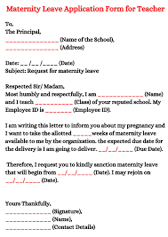 maternity leave application form for
