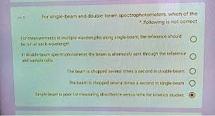 double beam spectrophotometers