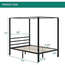 Full Black Metal 4 Poster Canopy Bed