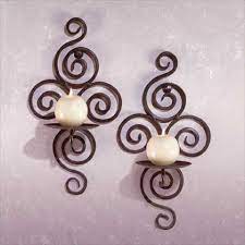 scrollwork candle sconce pair wall