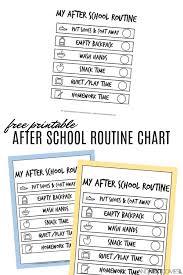 Free Printable After School Visual Routine Chart For Kids