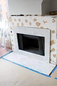 Adding Marble Subway Tile To Fireplace