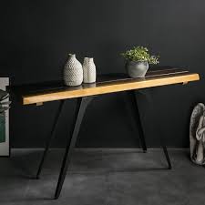 natural wood console table