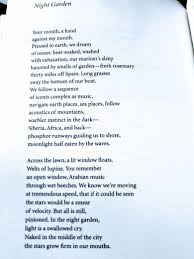 Poet Anne Michaels Poem Titled Night Garden Poetry Poetry
