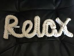 Relax Nautical White Rope Word Art Home