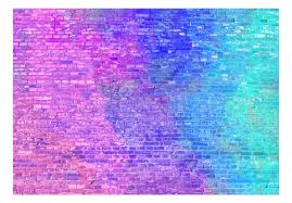 wall mural colorful brick wall neon