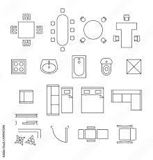 furniture linear vector symbols floor