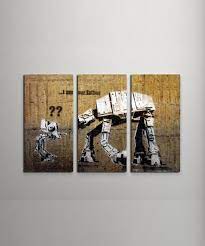 Aufschriften, urban, künstlerisch, englisch, graffiti, banksy, foto auf lassen sie sich von motivationsbildern inspirieren, die gute laune in ihre wohnung bringen. Banksy I Am Your Father Canvas Triptych Wall Art