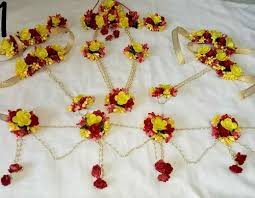 yellow artificial flowers jewellery for