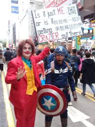 Demonstrators are protesting a bill that would allow extraditions to mainland china. Joker And Captain America Bring Smiles To 1st Jan Marchers While Repeating Call For 5 Demands And Promoting Uphold The Joint Declaration Petition Hongkong