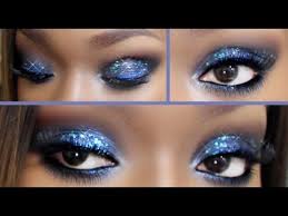 blue glitter eye makeup you