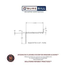 Suresill 3 1 4 In X 150 In Sloped Sill Pan For Use On Vinyl Sliding Door And Window Installation And Flashing