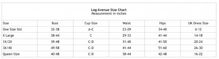 Avenue Size Chart