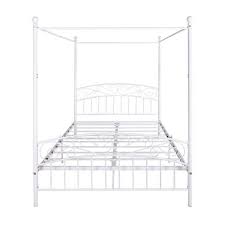 White Modern Queen Size Iron Bed Frame