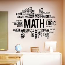 math logic words cloud art school wall