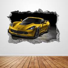 Corvette Wall Decal Smashed 3d Graphic