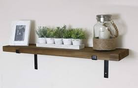 100cm Rustic Wooden Wall Shelf With 2
