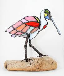 3d Stained Glass Spoonbill Roseate