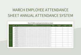 annual attendance system excel template