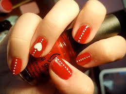 White With Red Nail Design Google Search On We Heart It