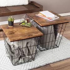 Wire Basket Nesting End Table