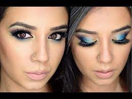 blue and gold makeup look you