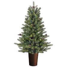 From outdoor christmas lights to christmas tree lights and more, lowe's is your source for all things merry and bright. Ge 3 5 Ft Oakmont Spruce Pre Lit Potted Traditional Slim Artificial Christmas Tree With 50 Multi Function Color Changing Color Lights Led Lights 1 Set In The Artificial Christmas Trees Department At Lowes Com