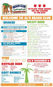 al s beach club menu in fort walton
