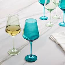 estelle colored glass stemmed wine glass