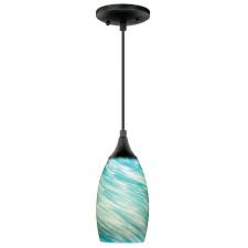 Vaxcel Milano Oil Rubbed Bronze One Light Mini Pendant With Cleste Wave Glass P0171 Bellacor