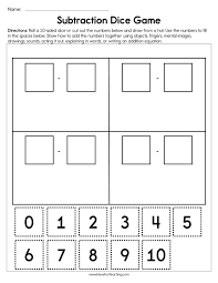Dice can be a fun way for students to learn addition. Subtraction Dice Game Worksheet Have Fun Teaching