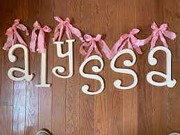 Large Wooden Wall Letters With Ribbon