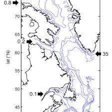 5 The Bathymetry Of The Cecom Domain Depth Contours Of 200