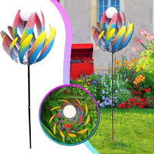 New Wind Spinner Solar Garden Sculpture