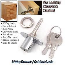 3 way drawer lock cabinet cam lock for