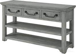 Dove Grey 3 Drawer Sofa Console Table