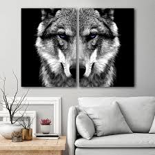 Wolf Head Animal Poster Nordic Style