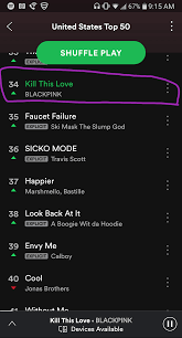 190409 Blackpink Has Entered The Us Top 50 Spotify Chart At