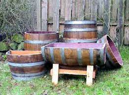 Wine Barrel Wood Planter