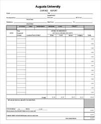 Expense Report Template 21 Free Sample Example Format
