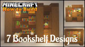 minecraft 7 easy bookshelf designs for