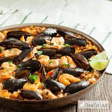 easy seafood paella chew out loud