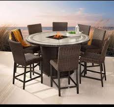 Patio Dining Set For 8 With Fire Pit