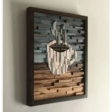 Multicolor 3d Coffee Wooden Wall Art